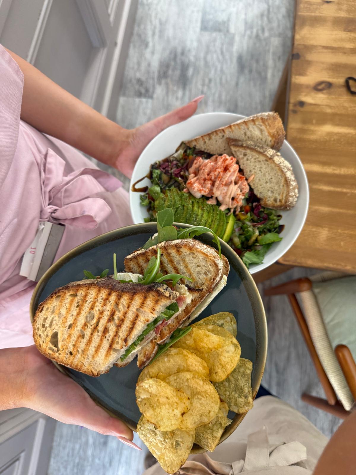 Panini with salad and chips